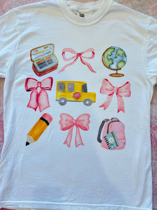 Teacher Bow Collage Tee