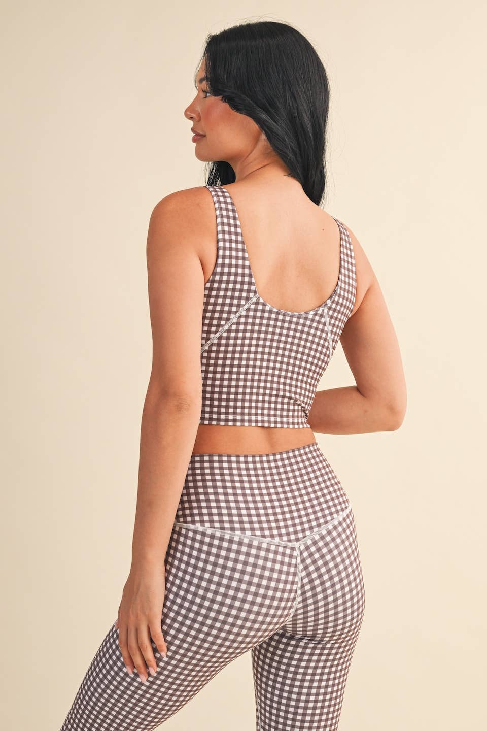 The Adele Gingham Print Aligned Tank