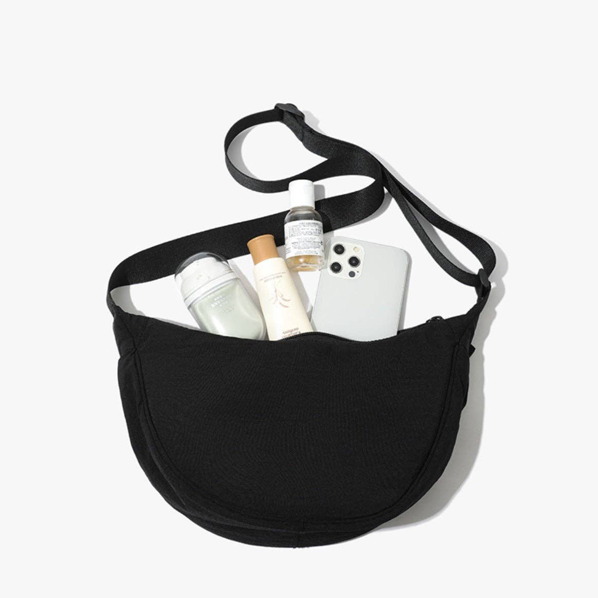 The Margot Black Nylon Shoulder Bag
