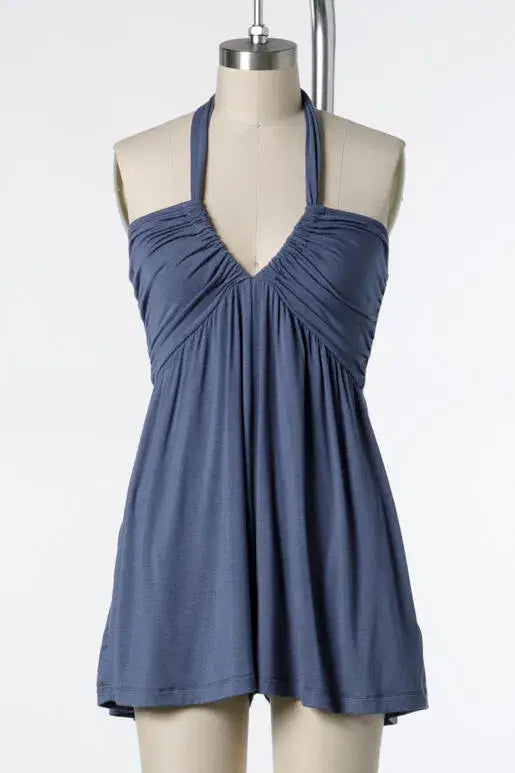 The Franny Halter Neck Romper in Slate