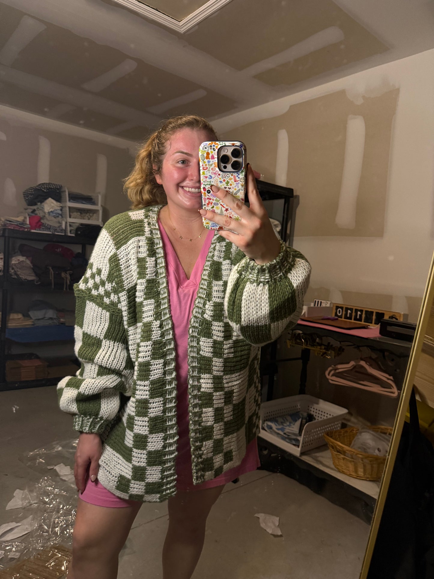 The Lala Oversized + Chunky Cardigan in Olive
