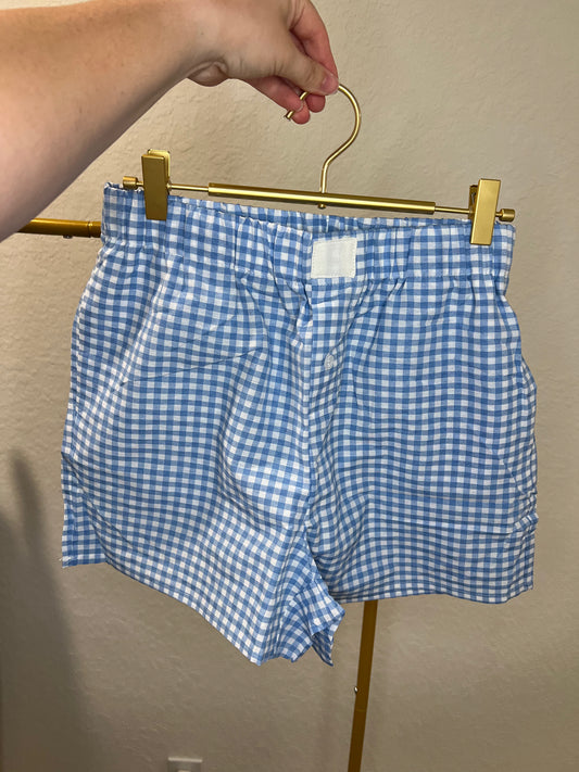 Gingham Boxer in Blue