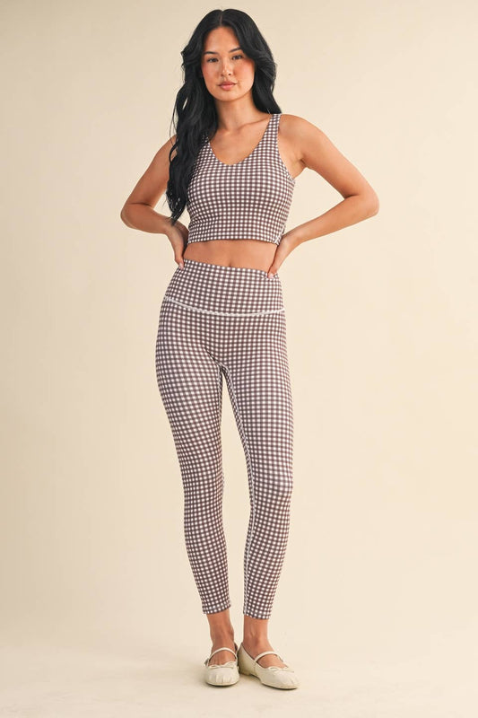 The Adele Gingham Print Aligned Tank