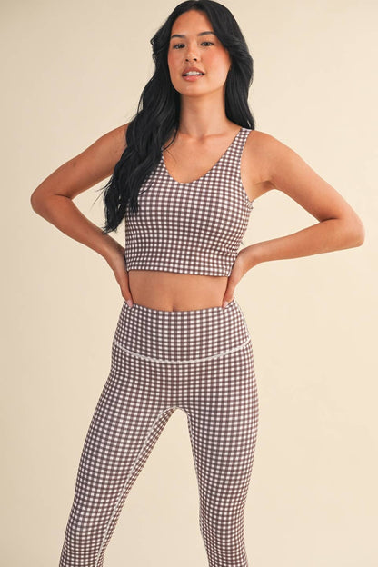 The Adele Gingham Print Aligned Tank
