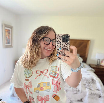 Teacher Bow Collage Tee
