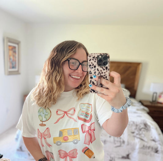 Teacher Bow Collage Tee