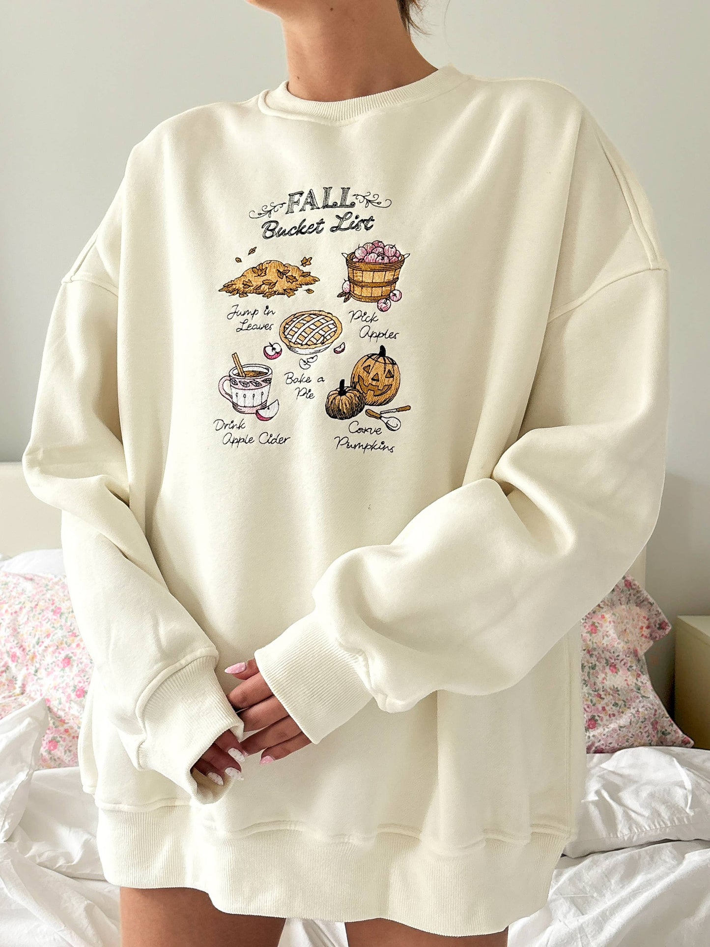 Pre Order: Fall Bucket List Crew in Ivory