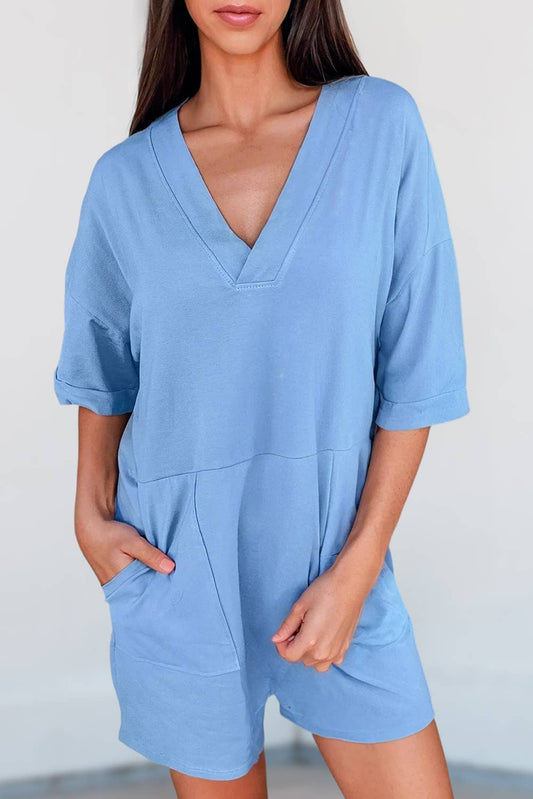 Summer Thing Romper in Blue