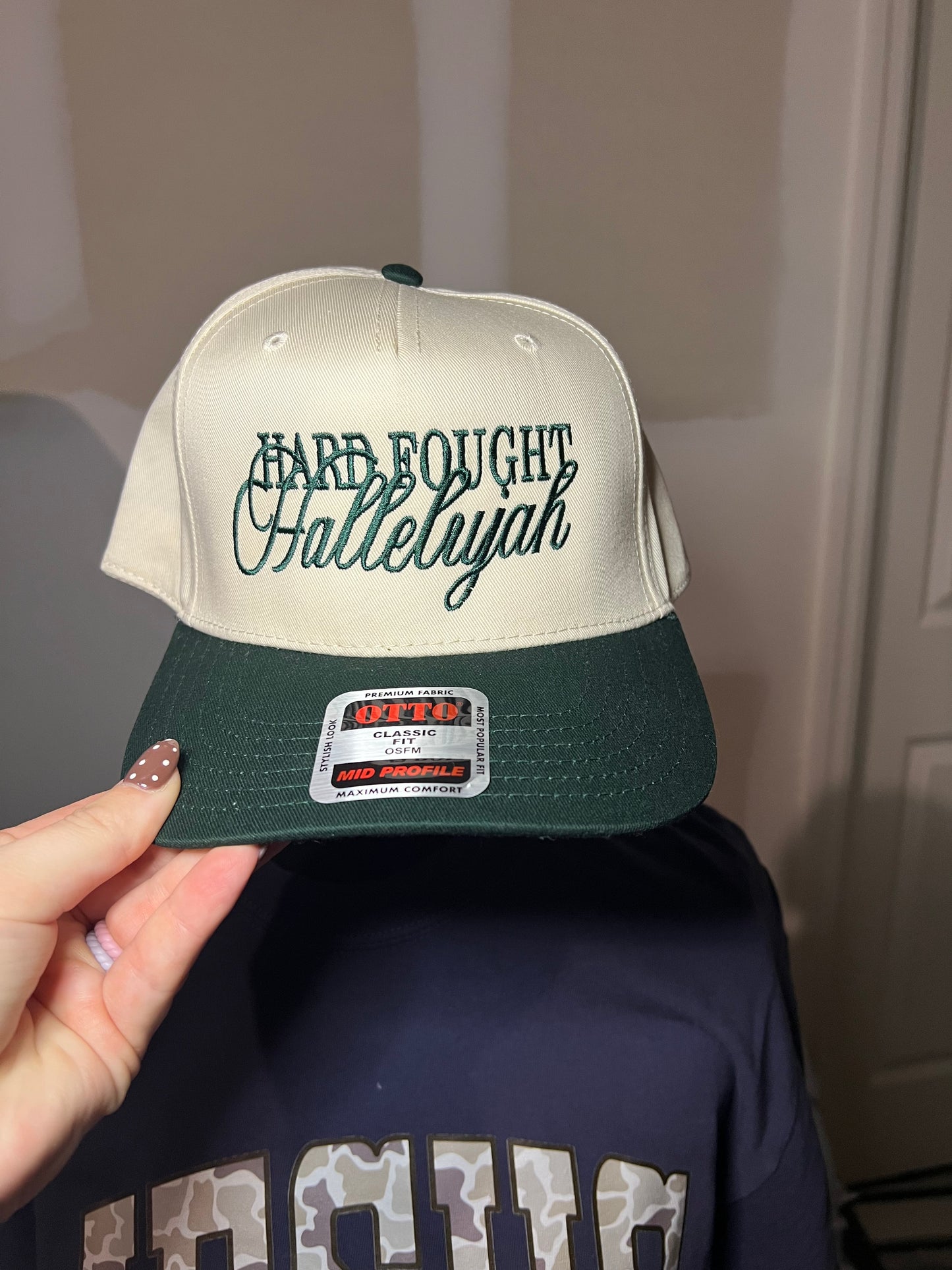 Hard Fought Hallelujah Trucker Hat in Green