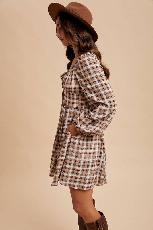 The Falling for Plaid Dress
