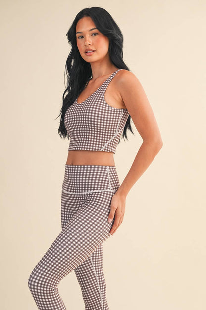 The Adele Gingham Print Aligned Tank
