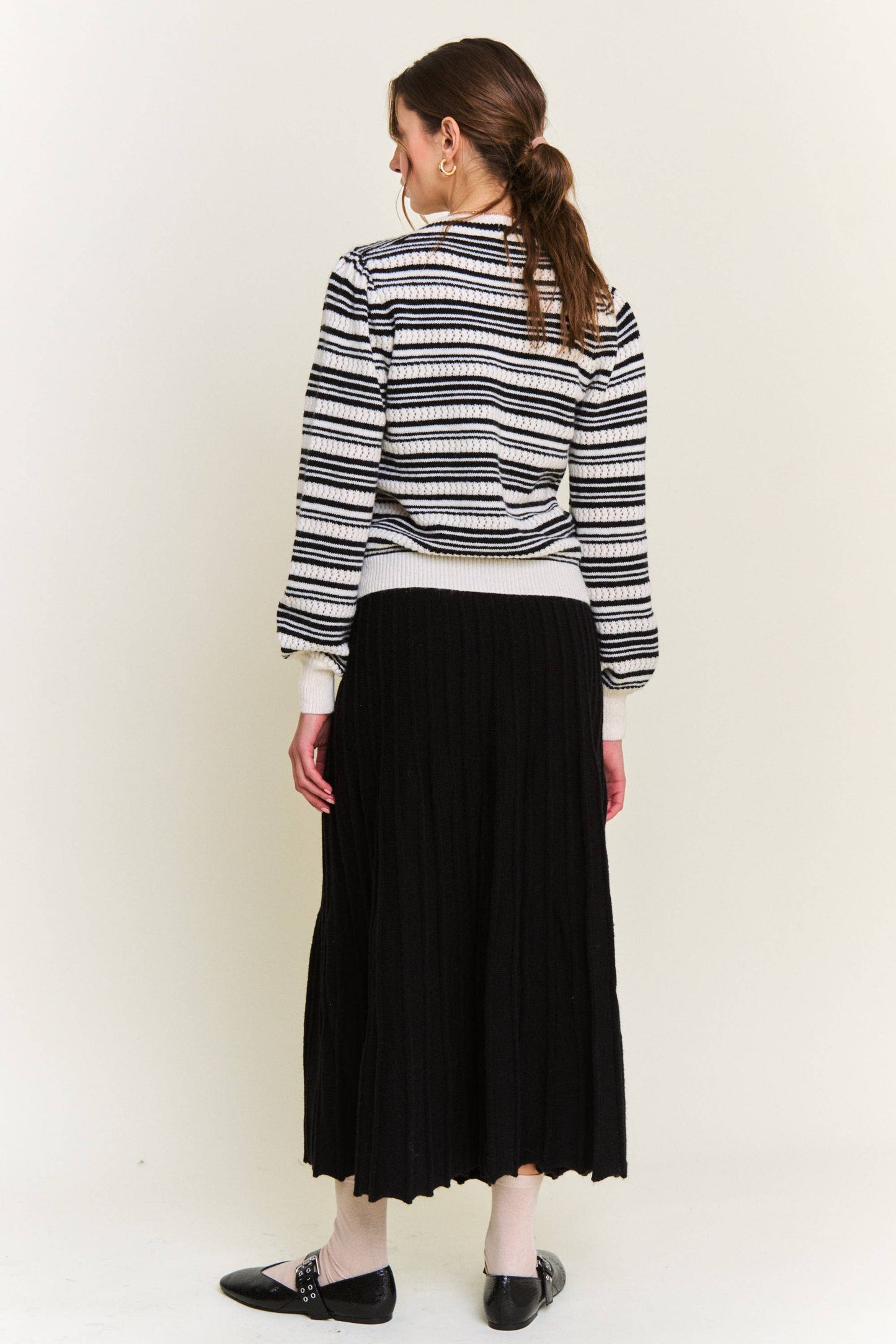The Lucy Black Stripe Knit Cardigan