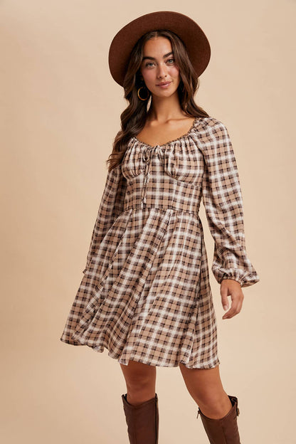 The Falling for Plaid Dress