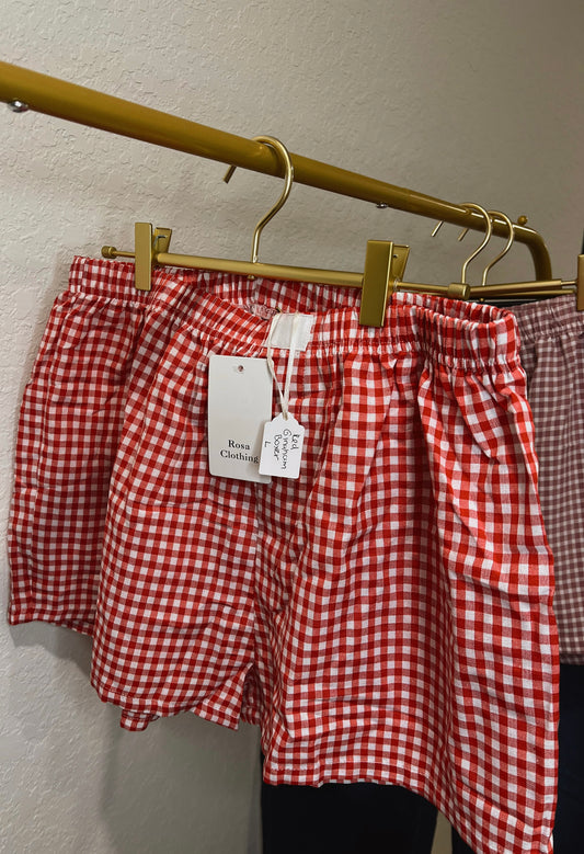 Gingham Boxer in Red