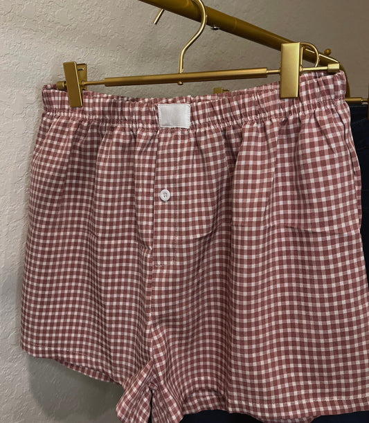 Gingham Boxer in Purple