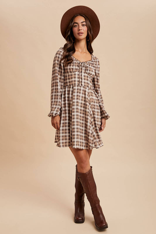 The Falling for Plaid Dress