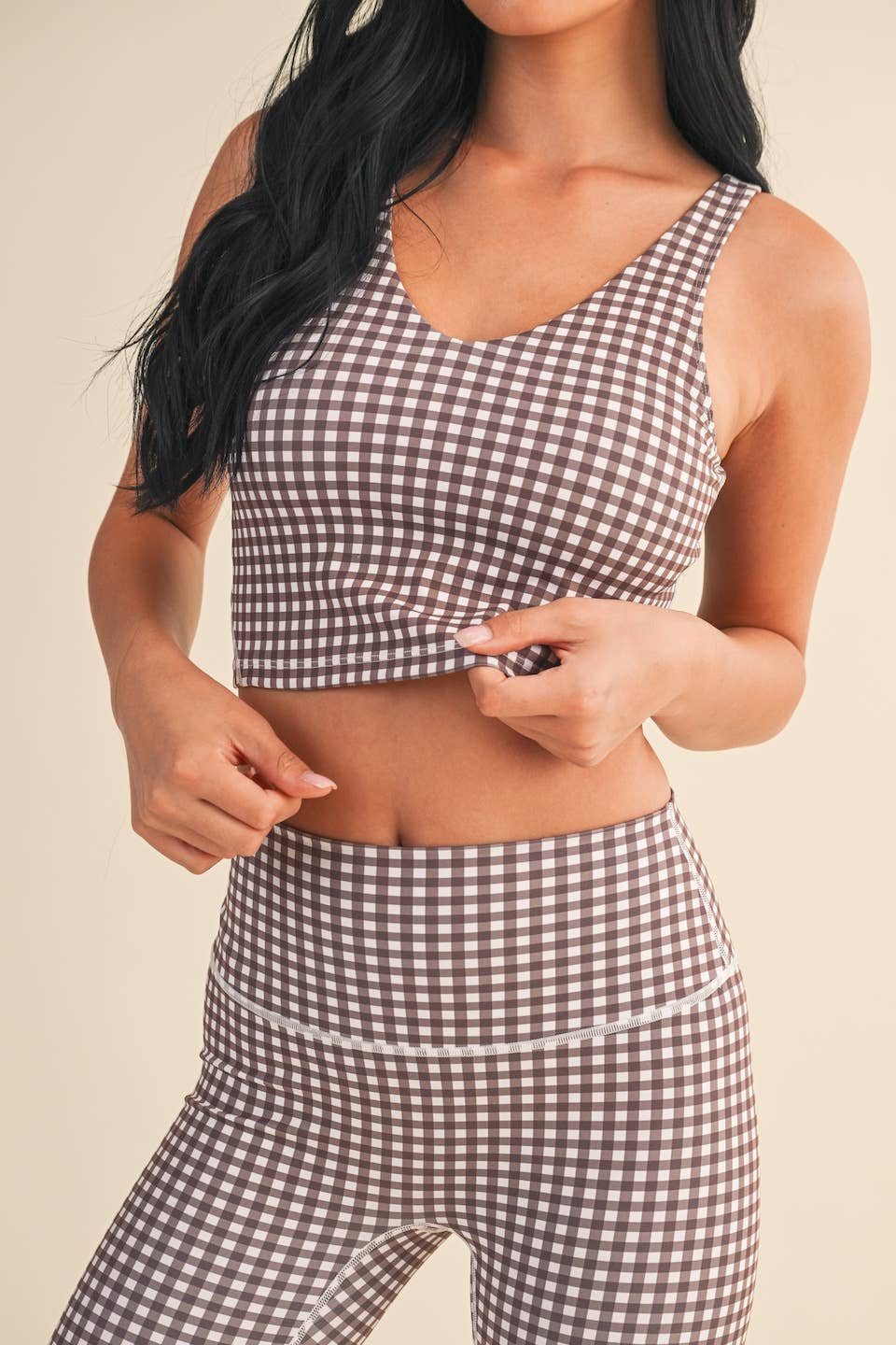 The Adele Gingham Print Aligned Tank