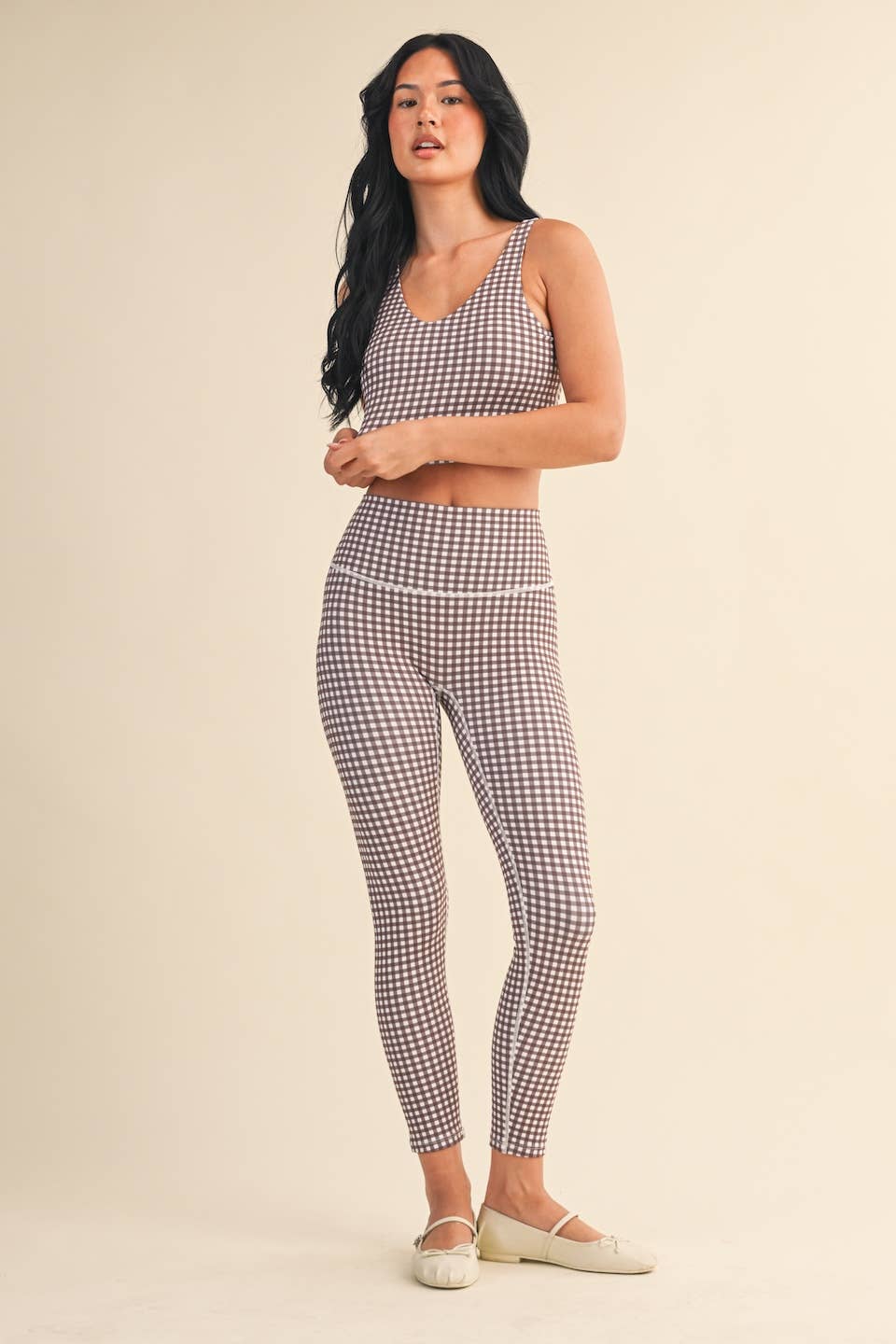 The Adele Gingham Print Aligned Tank